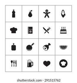 cooking icons universal set for web and mobile