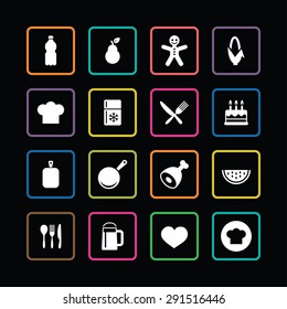 cooking icons universal set for web and mobile