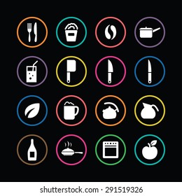 cooking icons universal set for web and mobile