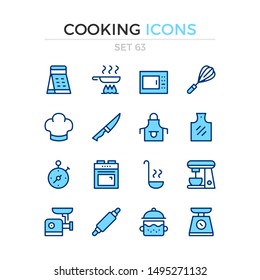 Cooking icons. Vector line icons set. Premium quality. Simple thin line design. Modern outline symbols collection, pictograms.