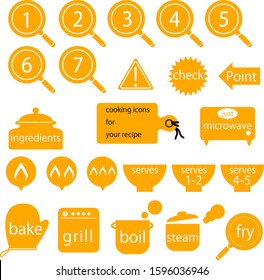 cooking icons for your recipe book