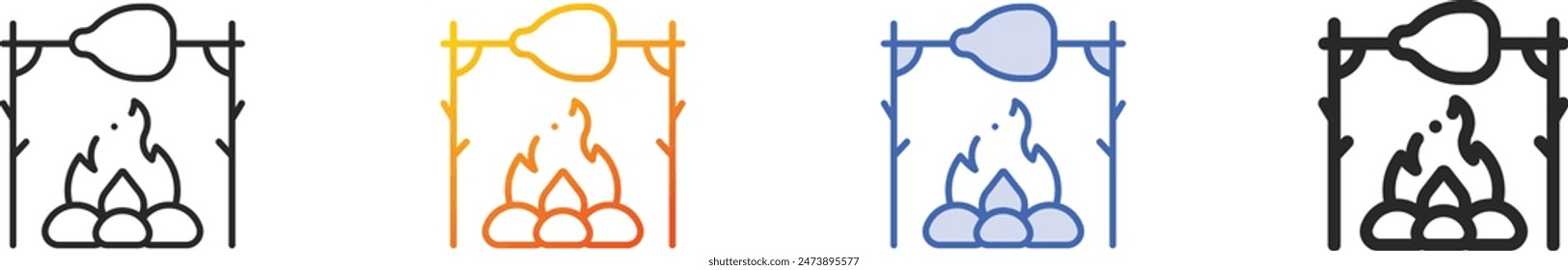 cooking icon.Thin Linear, Gradient, Blue Stroke and bold Style Design Isolated On White Background