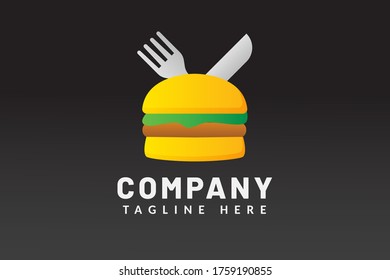cooking Illustration logo template for restaurant logo, food company, cafe brand. use for iconic mark system, implementation for printing, website, business card, background.