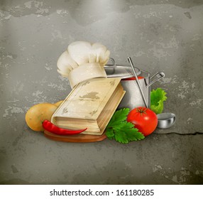 Cooking illustration, old style vector