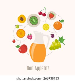 Cooking infographics. Let's make a juice! 