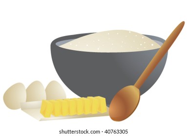 Cooking ingredients 1 - vector version