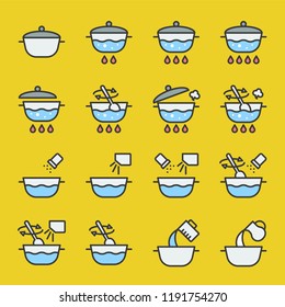 Cooking Instruction Icon Filled Outline Editable Stroke