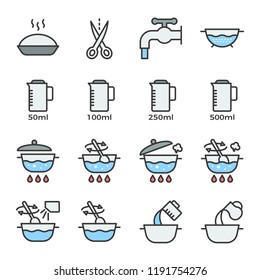 cooking instruction icon filled outline editable stroke