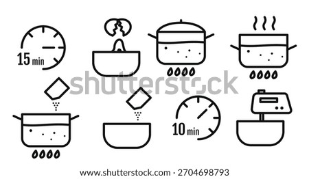 Cooking Instruction Icons vector illustration