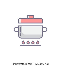 Cooking instruction vector icon symbol work flow isolated on white background