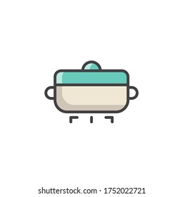 Símbolo de icono del vector de instrucción de cocina flujo de trabajo aislado en fondo blanco