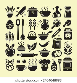 Cooking Items Vector icon. vector design black on light background