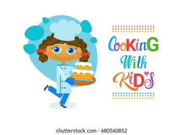 Cooking With Kids Children Culinary Classes Hobby Development Vector Illustration
