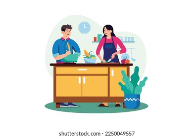 Cooking and Kitchen Illustration concept on white background