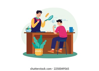 Cooking and Kitchen Illustration concept on white background