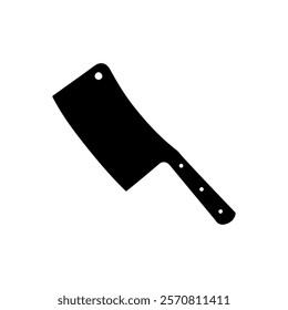 Cooking kitchen meat cleaver silhouette icon vector illustration design on white background.