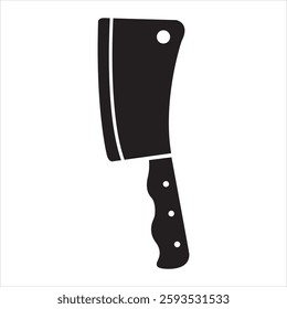 Cooking kitchen meat cleaver silhouette icon vector illustration design