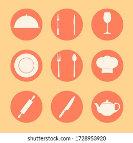  cooking and kitchen set  icons. vector.