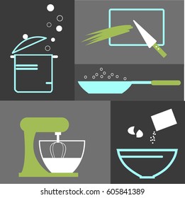 Cooking. Kitchen utensils for cooking. Vector illustration