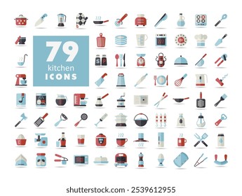 Cooking and kitchen vector icons set. Graph symbol for cooking web site design, logo, app, UI
