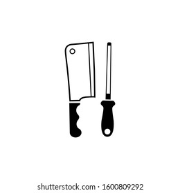 cooking knife icon vector logo