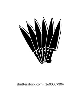 cooking knife icon vector logo