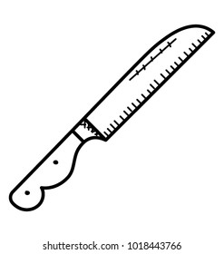 
Cooking knife, kitchen knife hand drawn sketch, doodle icon
