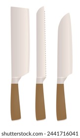 Cooking knife set. vector illustration
