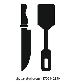 Cooking Knife Spatula Icon. Simple Illustration Of Cooking Knife Spatula Vector Icon For Web Design Isolated On White Background