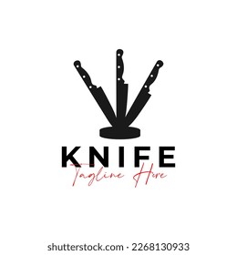 cooking knife vector illustration logo design