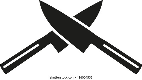Cooking knives crossed