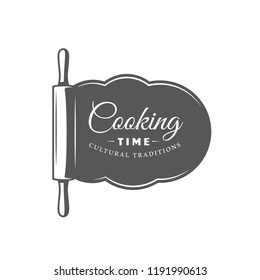 Cooking label isolated on white background. Design element. Vector illustration