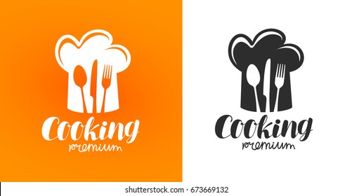 Cooking label or logo. Restaurant, eatery, diner, bistro, cafe icon. Vector illustration