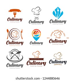 Cooking label set. Cook, food, eat, home baking icon or logo. calligraphy vector illustration