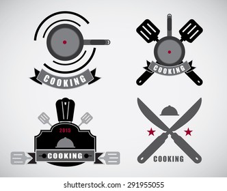 cooking labels set with cooking symbols isolated vector illustration 0166
