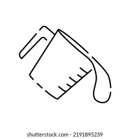 Cooking line icon. Boiling time, Frying pan and Kitchen utensils. Recipe pf chef linear vector. Restaurant with cook and meal. Cup scale and water
