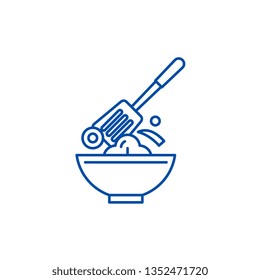 Cooking line icon concept. Cooking flat  vector symbol, sign, outline illustration.
