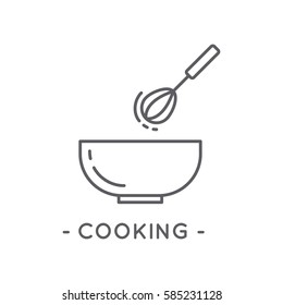 Cooking line icon. Universal Minimal Modern Thin Line Black Icon on White Background