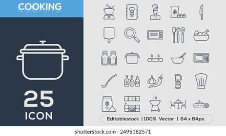 COOKING line icons collection Vector illustrator