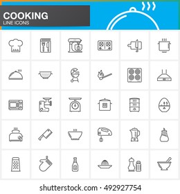 Cooking line icons set, outline vector symbol collection, linear pictogram pack isolated on white, logo illustration