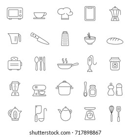 Cooking line icons set.Vector