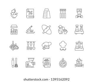 Cooking line icons, signs, vector set, outline illustration concept 