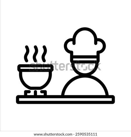 Cooking Line Vector Illustration On White Background.