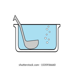 Cooking liquid  in saucepan. Isolated kitchenware. Vector illustration. Flat design.