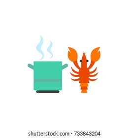 Cooking lobster vector icon