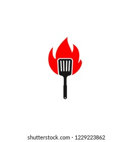 Cooking Logo With Burned Spatula Symbol
