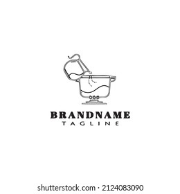 cooking logo cartoon icon design black modern isolated vector illustration