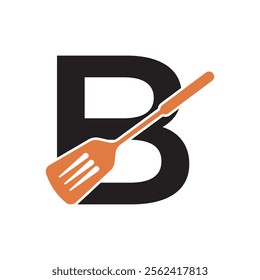 Cooking Logo combine with letter B vector template