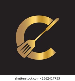 Cooking Logo combine with letter C vector template