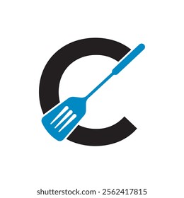 Cooking Logo combine with letter C vector template